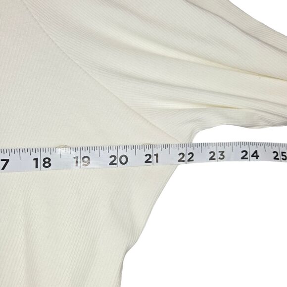 I.D. Sarrieri Womens UK 2XL Hoodie Charlie Cold-shoulder Ribbed Cream Cropped - Picture 8 of 13